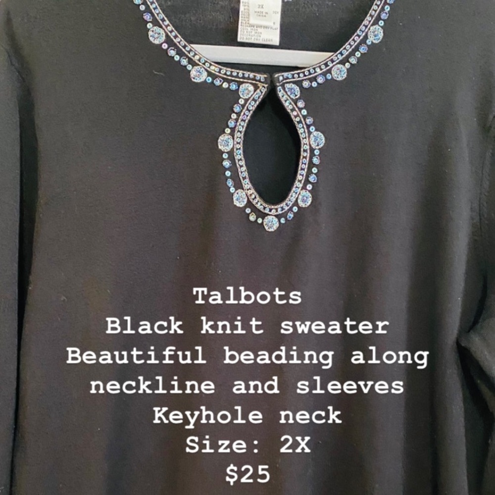 Talbots dressy black sweater